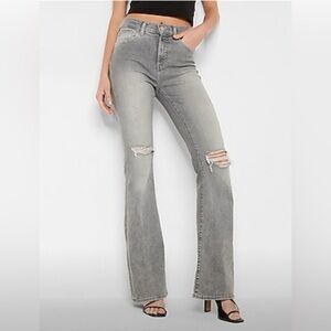 Express Women's Gray Flare Jeans